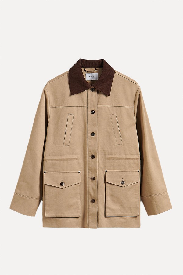 Jacket With Contrasting Collar from Reserved