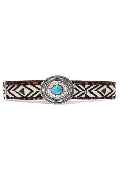 Embellished Canvas-Jacquard Waist Belt from Etro