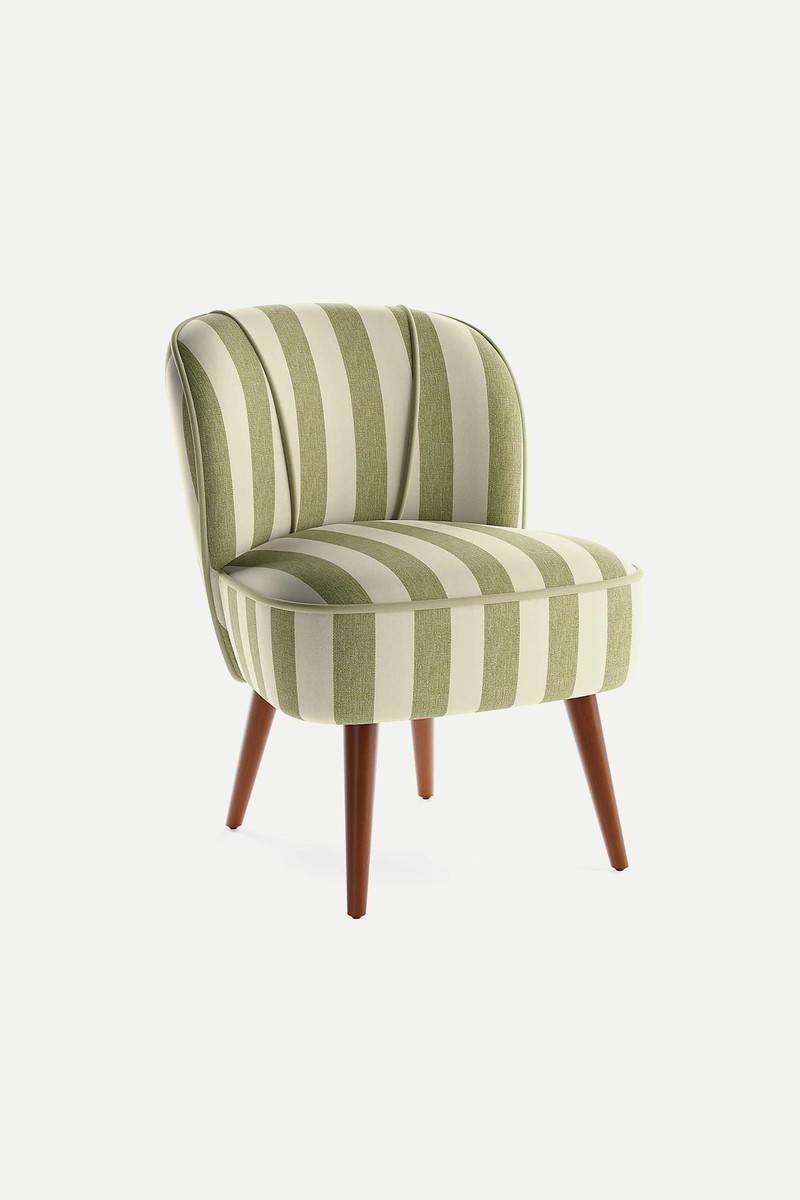 Elsie Striped Fabric Cocktail Chair