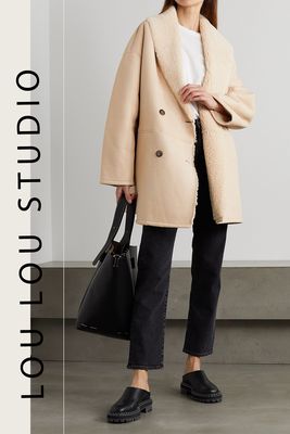 Namo Oversized Double-Breasted Shearling Coat from LouLou Studio