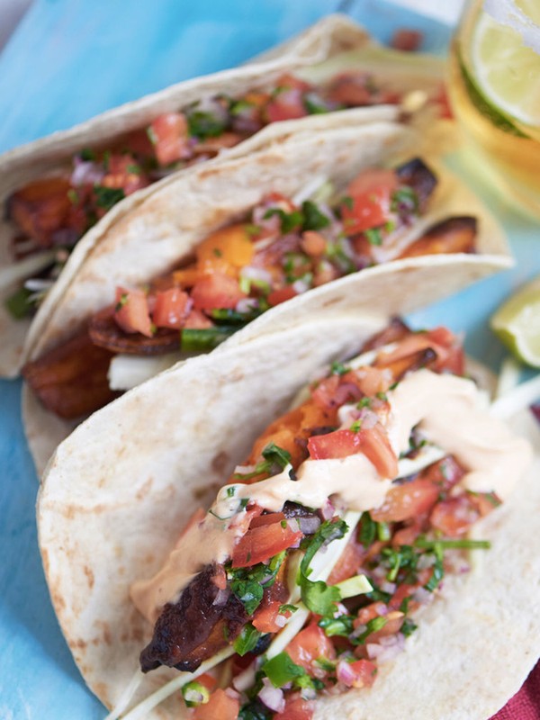 Sweet Potato Tacos Baja Style