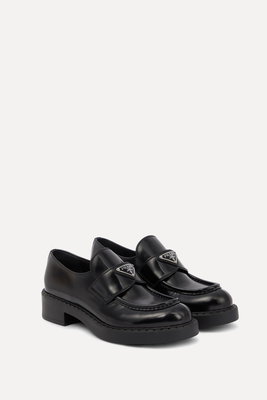 Brushed Leather Loafers from Prada 