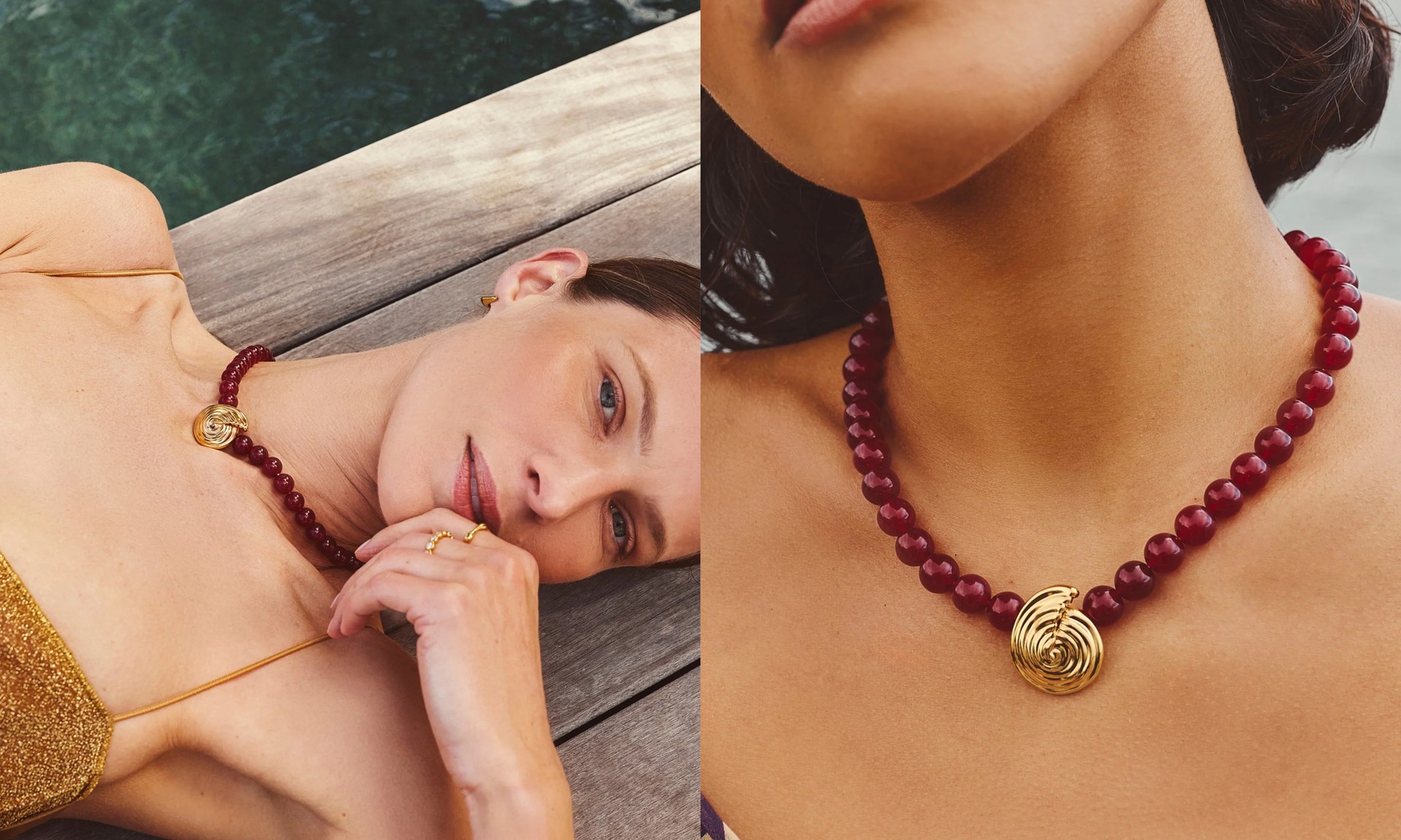 Spiral Gemstone Beaded Pendant Necklace from Missoma