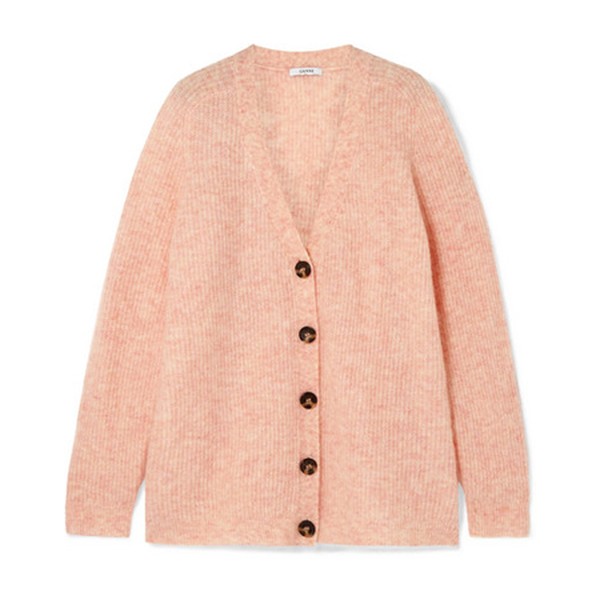 Callahan Oversized Ribbed-Knit Cardigan from Ganni