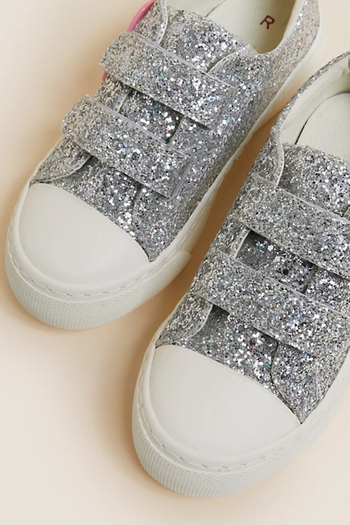 Kids’ Freshfeet Riptape Glitter Trainers from M&S Collection