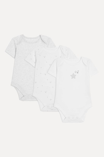 Baby Cotton Star Print Bodysuits from John Lewis