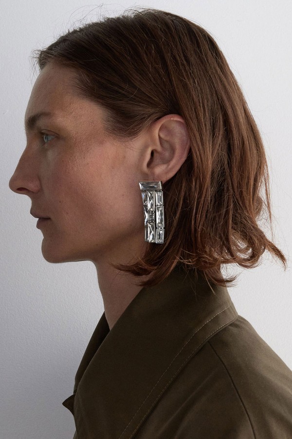 Dangling Earrings With Crystal Strips from Mango