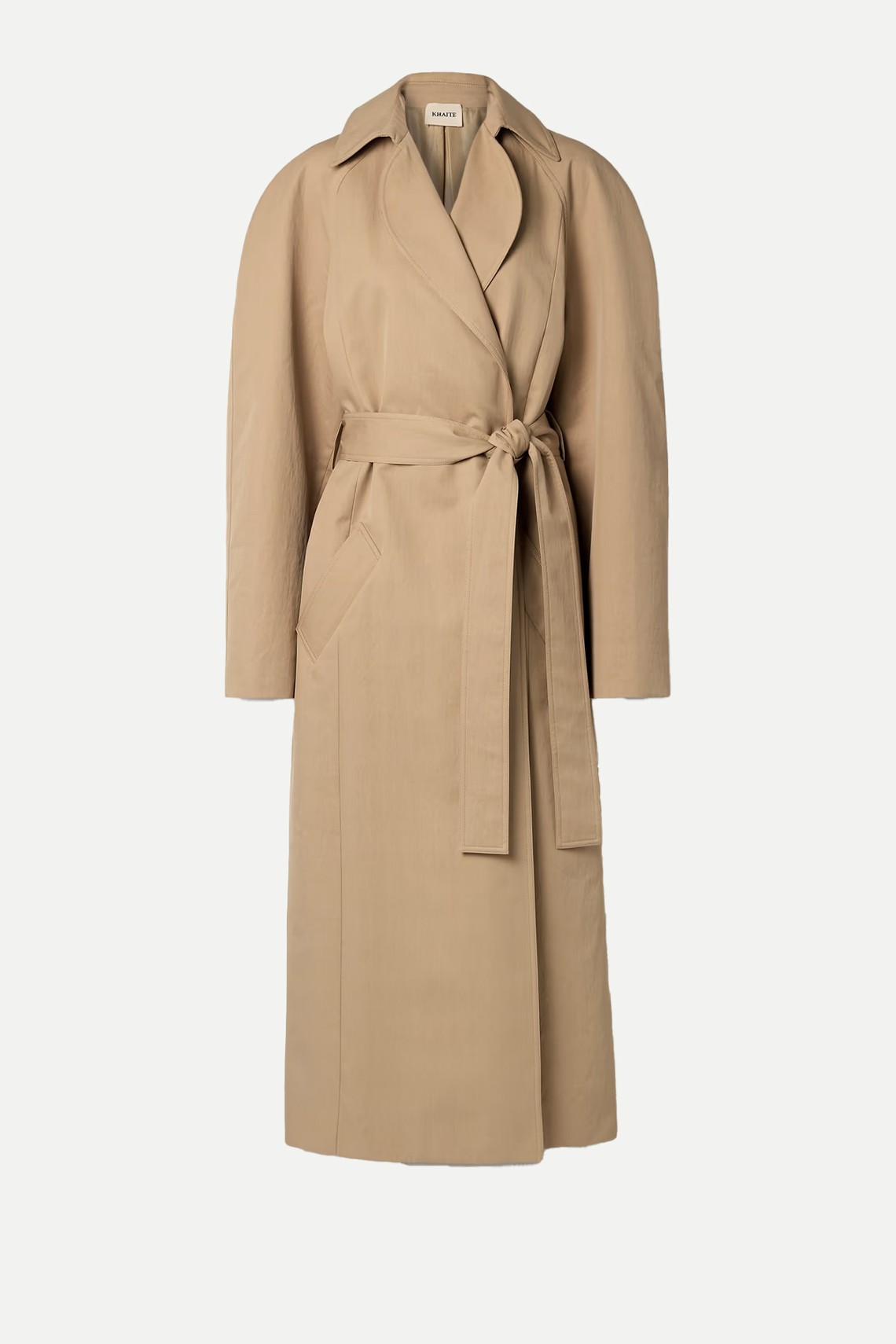 Roth Belted Cotton-Blend Twill Coat from KHAITE