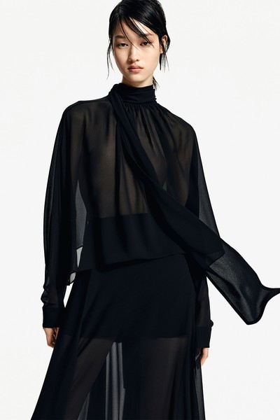 Tie-Neck Chiffon Blouse from H&M