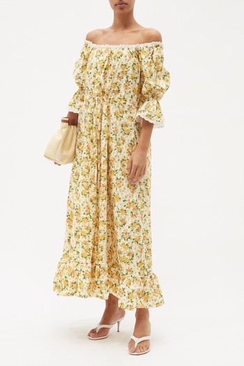 Melitta Floral Print Off The Shoulder Cotton Dress from Evi Grintela