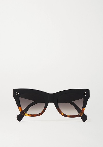 Oversized Cat-Eye Tortoiseshell Acetate Sunglasses from Celine Eyewear