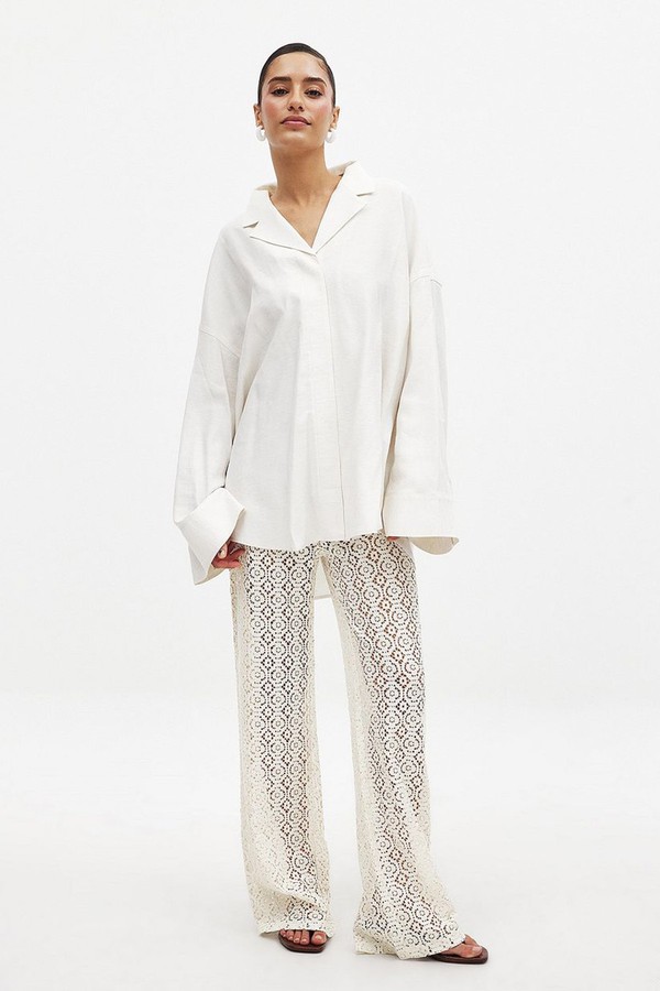 Wide Crochet Trousers from NA-KD