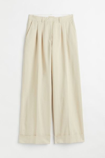 Wide Lyocell-Blend Trousers from H&M