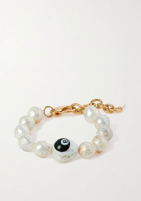 Magic 8 Gold-Tone Pearl Bracelet from Martha Calvo