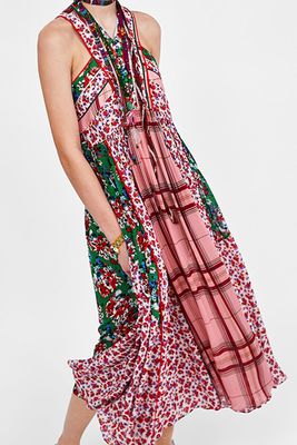 Dress With Contrasting Patchwork 