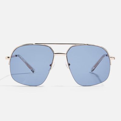 Navigator Navy Pilot Sunglasses from Topshop