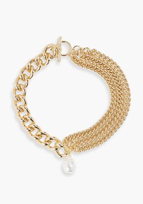 Gold Tone Faux Pearl Choker from Kenneth Jay Lane