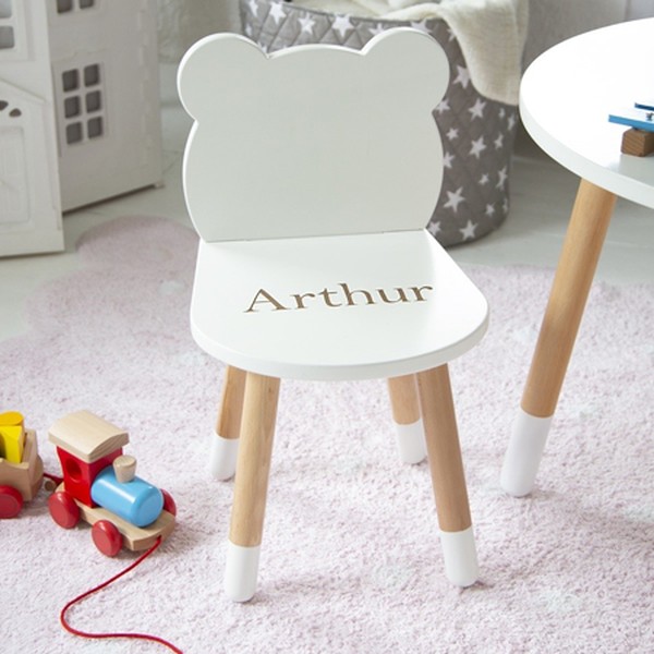 Personalised White Bear Ears Chair