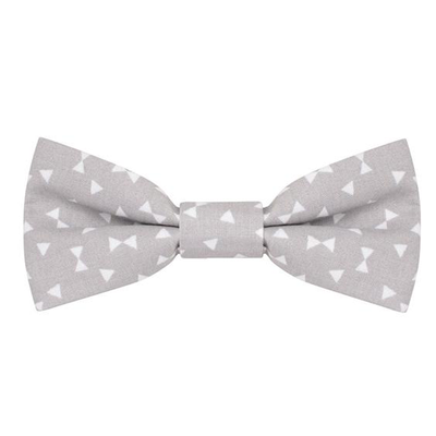 Grey Triangles Dog Bow Tie