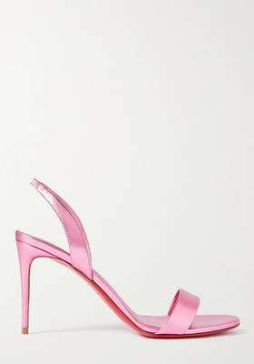 Marylin 85 Metallic Leather Slingback Sandals from Christian Louboutin