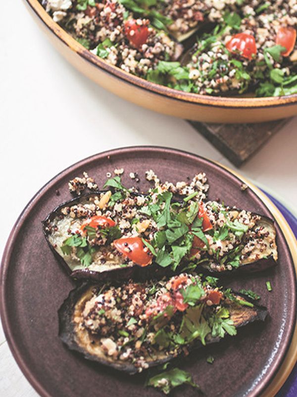 Aubergine, Quinoa, Feta & Herbs