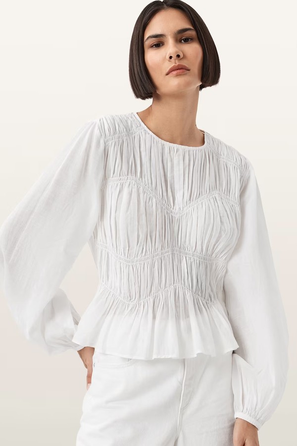 Melani Round Neck Gathered Top