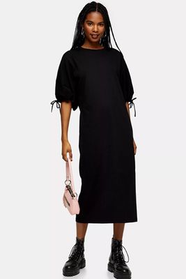 Black Drawstring Midi Dress from Topshop