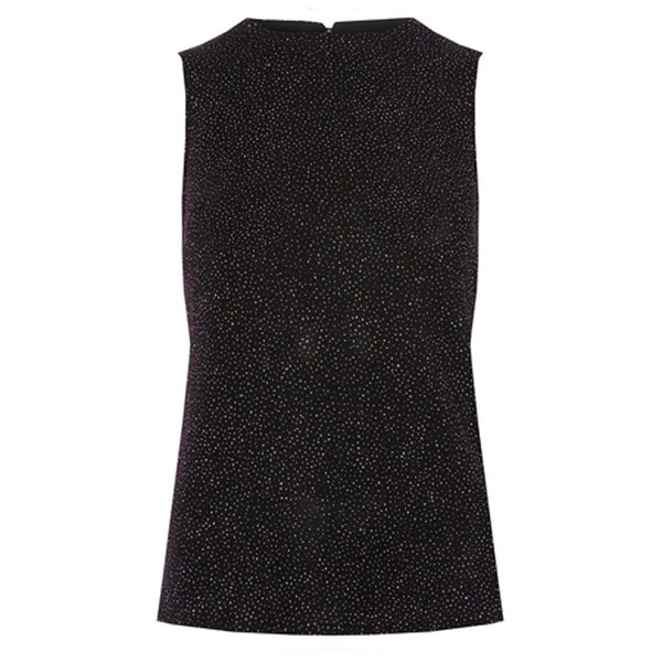 Purple Glitter Twist Back Sleeveless Top