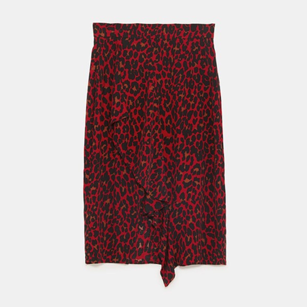 Leopard Print Asymmetric Skirt from Zara