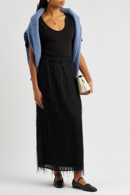 Palome Fringed Woven Maxi Skirt from By Malene Birger 