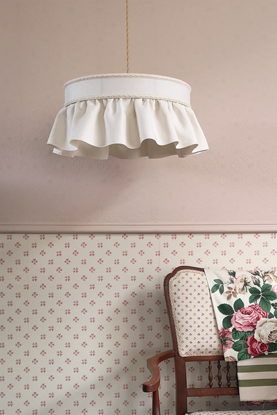 Cream Linen Ruffle Lampshade from Beauvamp