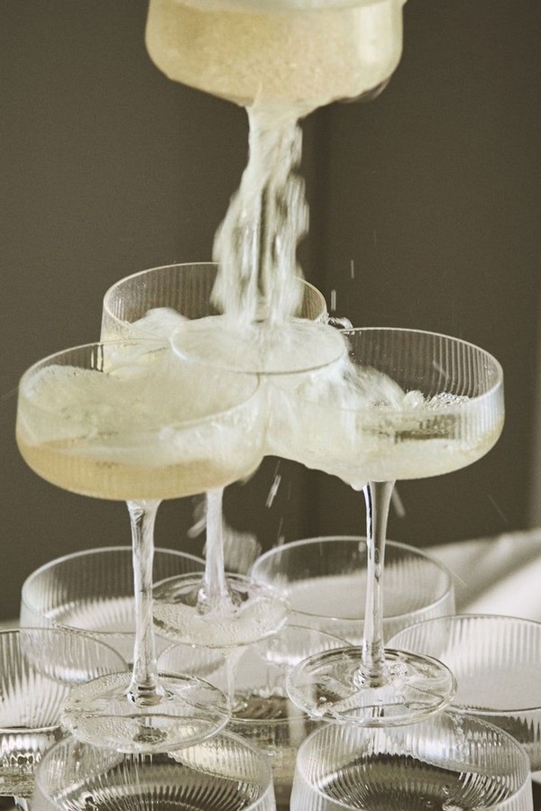 Set Of 4 Fluted Coupe Glasses 