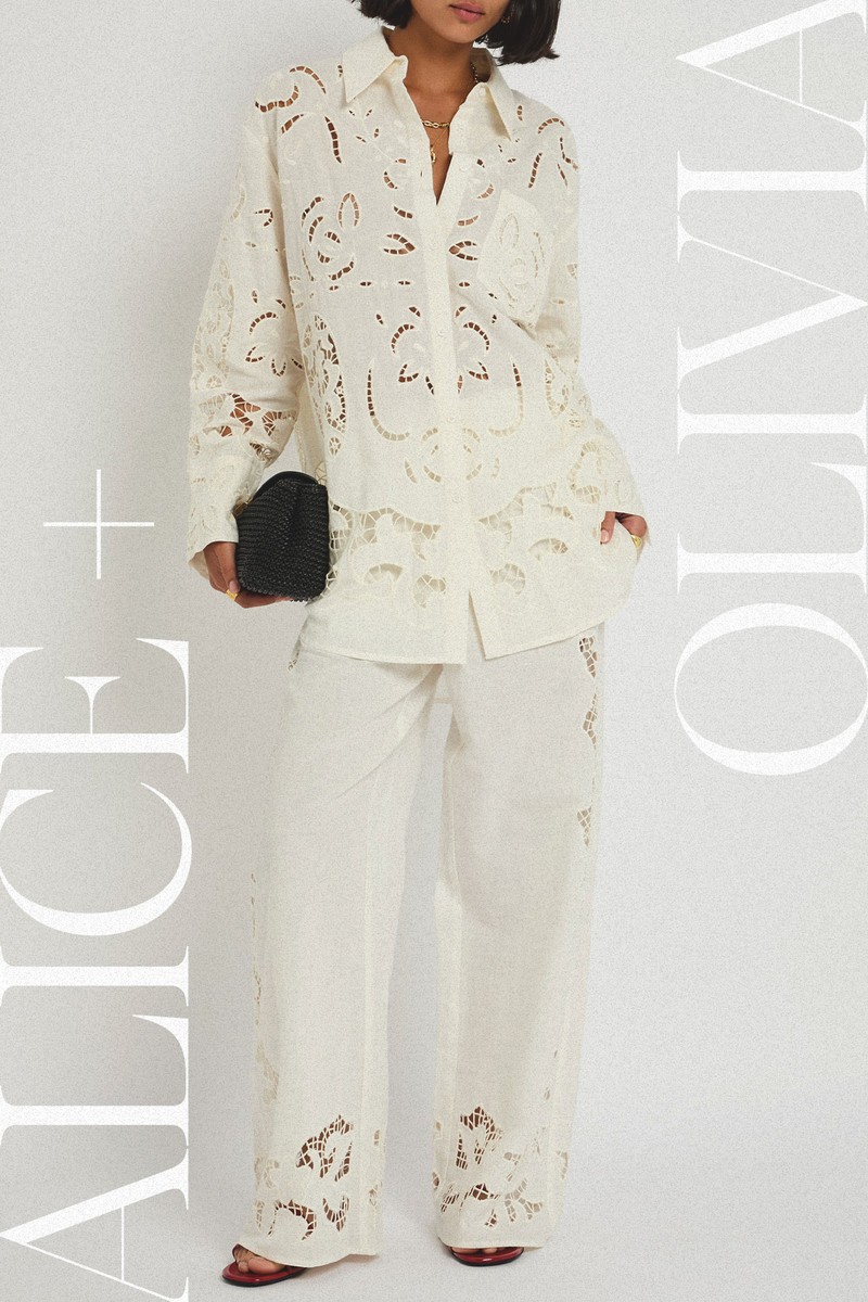 Finley Embroidered Cotton-Blend Shirt from ALICE + OLIVIA