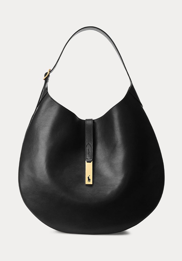 Polo ID Calfskin Shoulder Bag Black