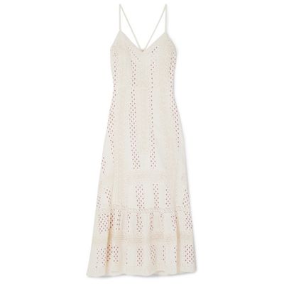 Marlow Crocheted Lace-Trimmed Printed Cotton Midi Dress