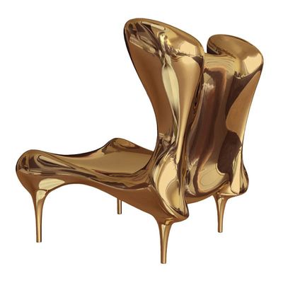 Riemann Chair in Mirror Polished Gilt Bronze, £99,812.74 | Craig Van Den Brulle