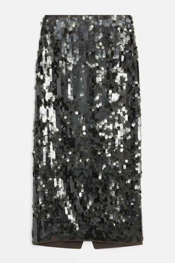 Midi Skirt With Sequins from Massimo DUtti