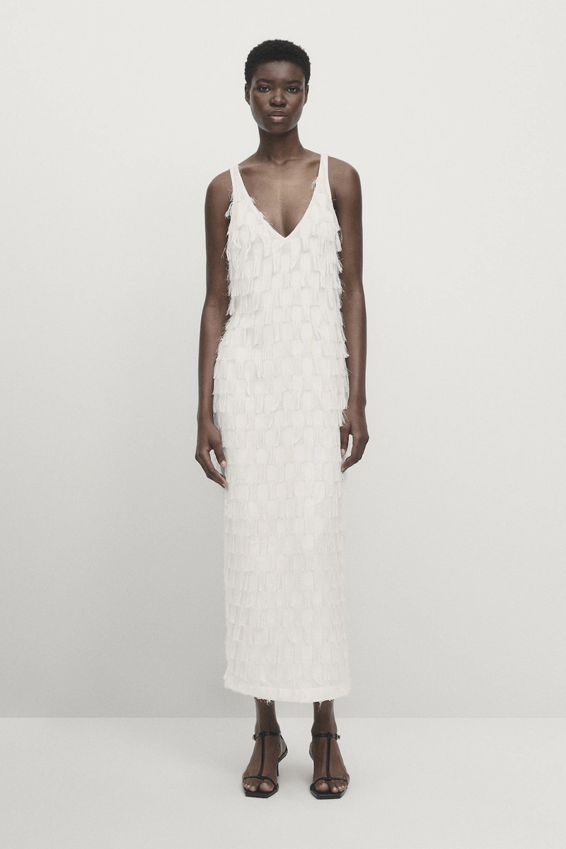 Frayed Devoré Strappy Dress, £89.95 (was £169) | Massimo Dutti