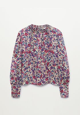 Printed Puff Sleeve Blouse from Mango