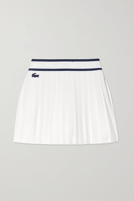 Appliquéd Pleated Piqué Tennis Skirt from Lacoste