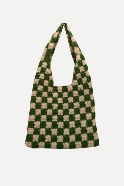 Custom Checkered Crochet Tote Bag from AshleyPCrochets