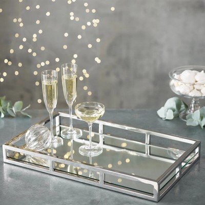 Mirrored Rectangular Tray