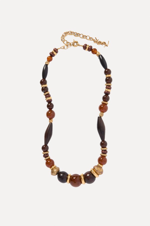 Gold-Tone Resin Beaded Necklace from Saint Laurent