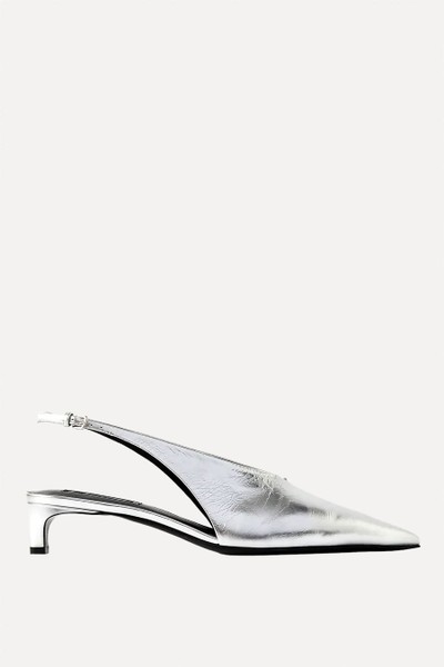 Leather Metallic Slingback Heels from Jil Sander