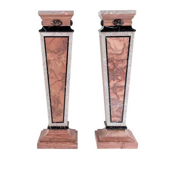 Pink Marble Pedestal Bust Plinths from 1st Dibs