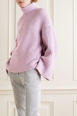 Raw Ribbed Wool-Blend Turtleneck Sweater, £605 | Nanushka