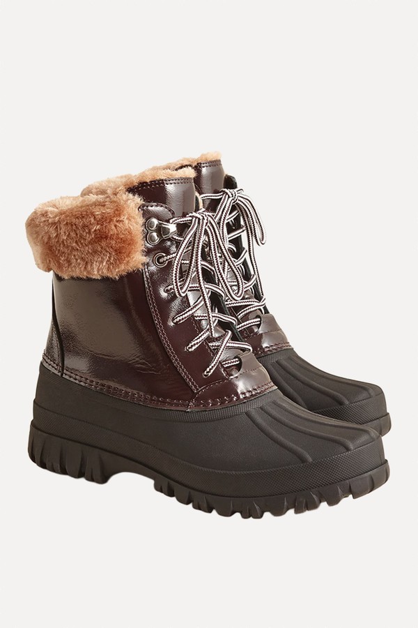 Perfect Winter Boots In Leather & Sherpa from J.Crew