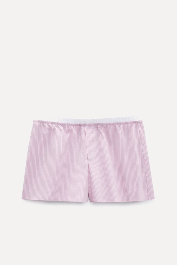 Shorts With Contrast Stripes from Zara