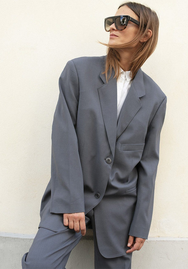 Graphite Notch Lapel Blazer from Frankie Shop