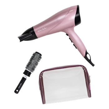 Dry Style Trio Gift Set with 2000W Hair Dryer, Radial Ceramic Brush & Cosmetic Bag from Nicky Clarke